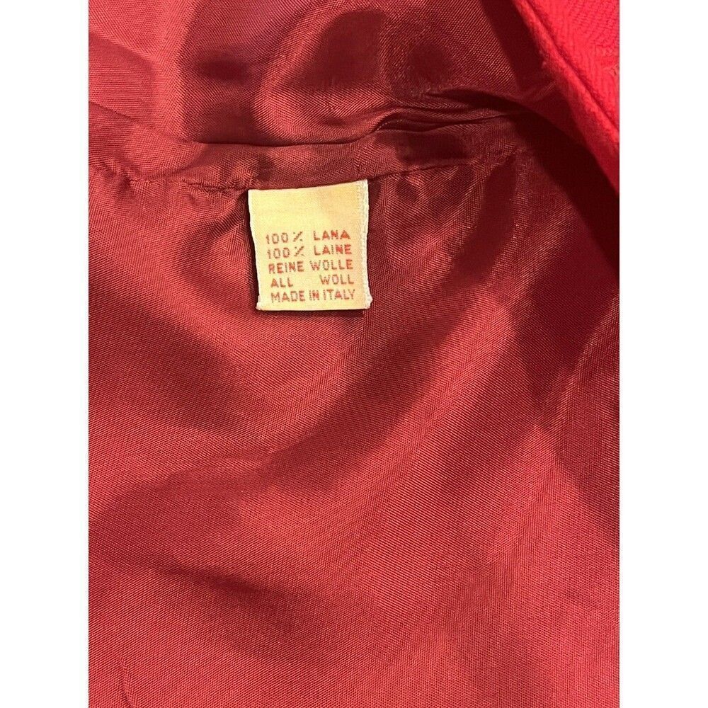 Glow Wool Jacket Women’s Size 4 Red Lined Pockets Blazer Jacket Italy - Picture 5 of 9